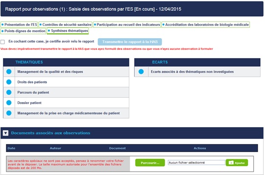 Rapport observations