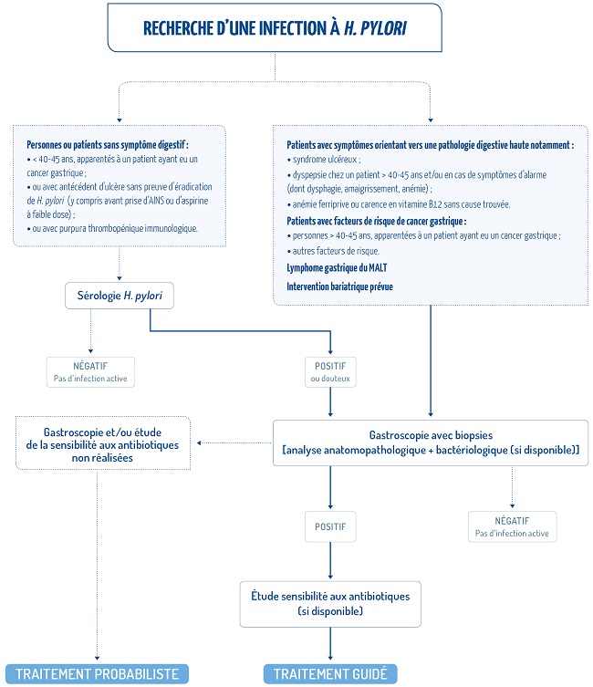 Schema diagnostic Helicobacter